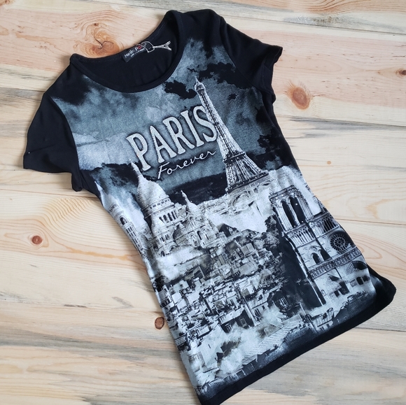 HELLO Paris Eiffel Tower Shirt Size 2 - Picture 1 of 6